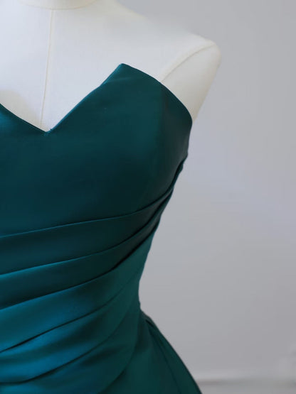 Pretty Ball Gown Sweetheart Satin Ruffles Long Prom Dresses Party Dress SD1330