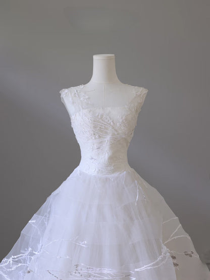 Timeless Ball Gown Jewel Neckline Sequin Sleeveless Wedding Dress Bridal Dresses SD2501