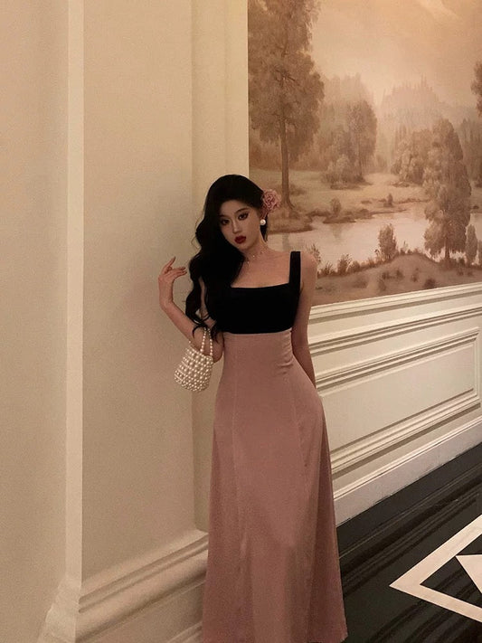 Gorgeous A Line Straps Pink Sleeveless Date Night Dress Prom Dresses Birthday Outfits SD621