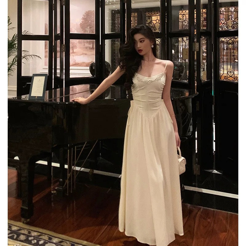 Elegant A Line Spaghetti Straps Long Prom Dresses Birthday Outfits Evening Gown SD984