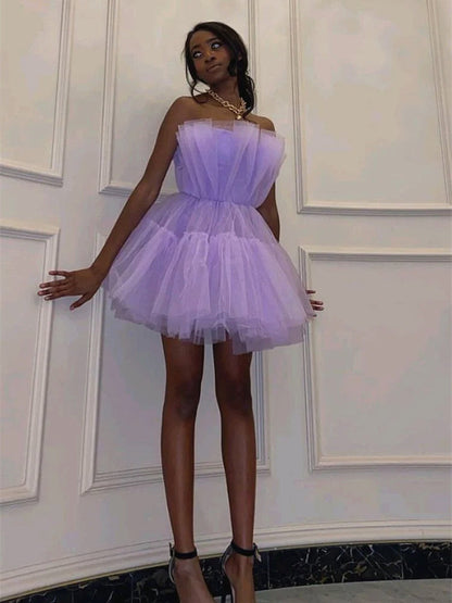 Short Purple Graduation Homecoming Dresses SH012