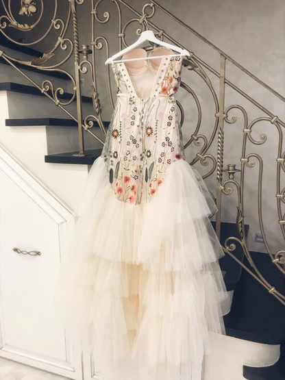 Mermaid Prom Dresses Sweetheart Sweep Train Sexy Chic Floral Lace Prom Dress SH321