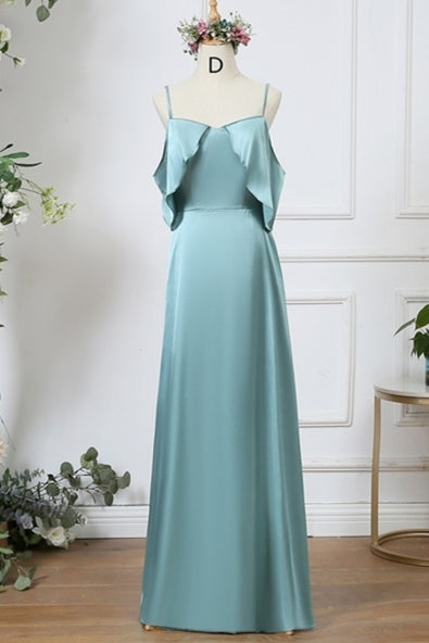 Pale Turquoise Floor Length Mismatched Bridesmaid Dresses