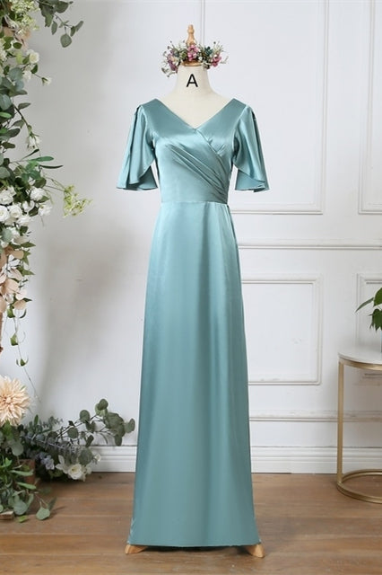 Pale Turquoise Floor Length Mismatched Bridesmaid Dresses
