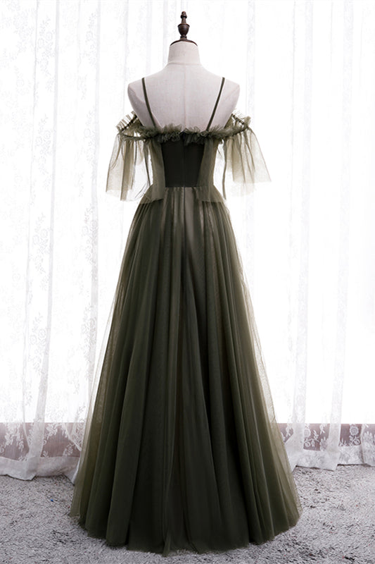 Sweetheart Off-Shoulder Tulle A-Line Empire Party Evening Dress