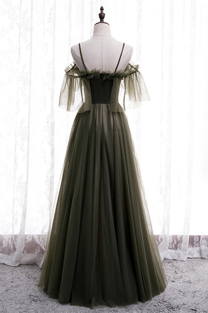 Sweetheart Off-Shoulder Tulle A-Line Empire Party Evening Dress