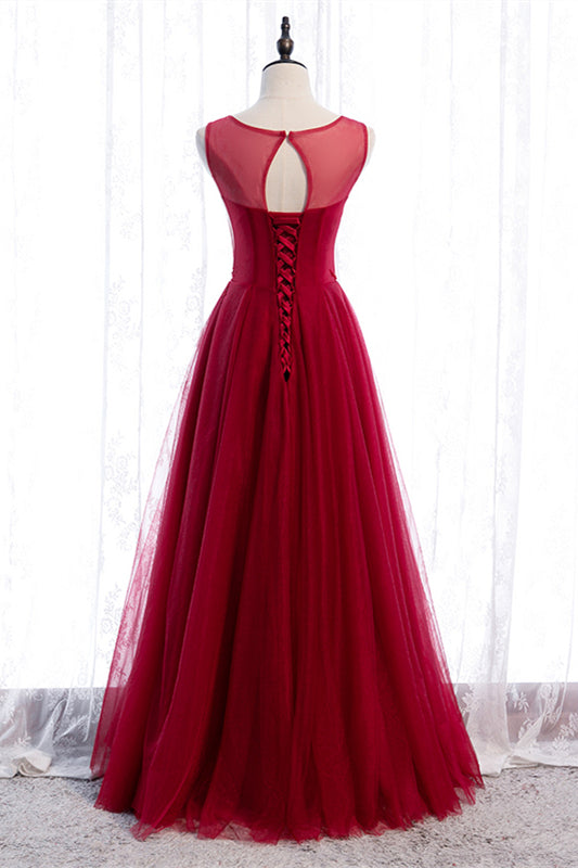 Round Sleeveless A-Line Empire Appliques Party Prom Dress