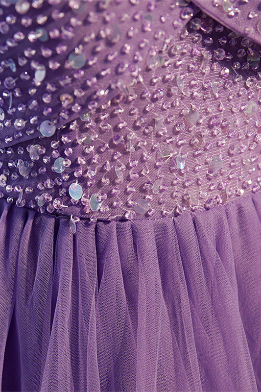 Sparkly Off-Shoulder A-Line Floor-Length Party Evening Dress