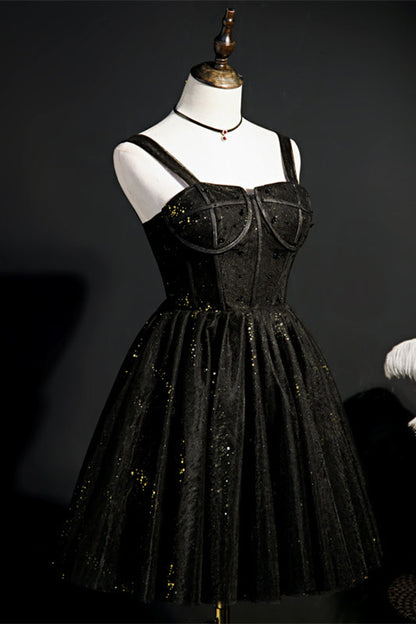 Wine Red Straps Boning Beaded Tulle Homecoming Dress
