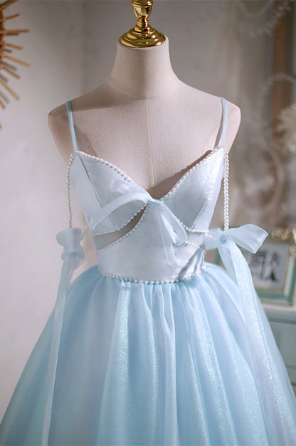Black Beaded Cut-Out Bow Tie Straps Homecoming Dress