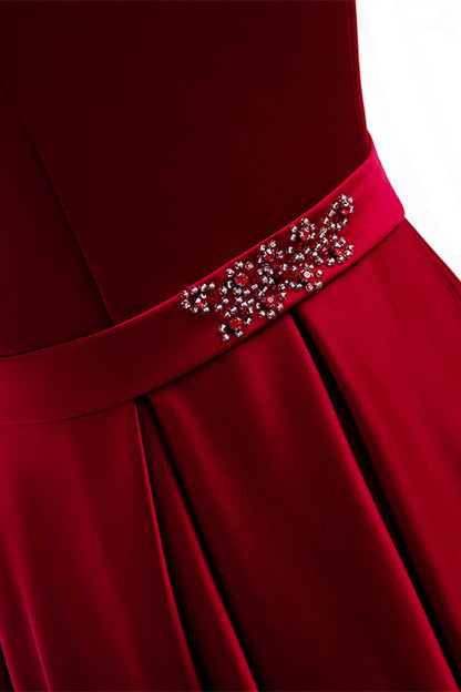 Elegant Satin A-Line Off-Shoulder Maxi Party Prom Dress
