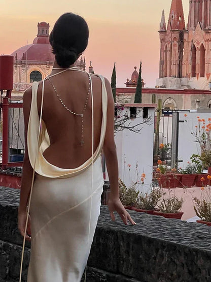 Simple Mermaid Spaghetti Strap Satin Backless Evening Dress Prom Dress SH1589