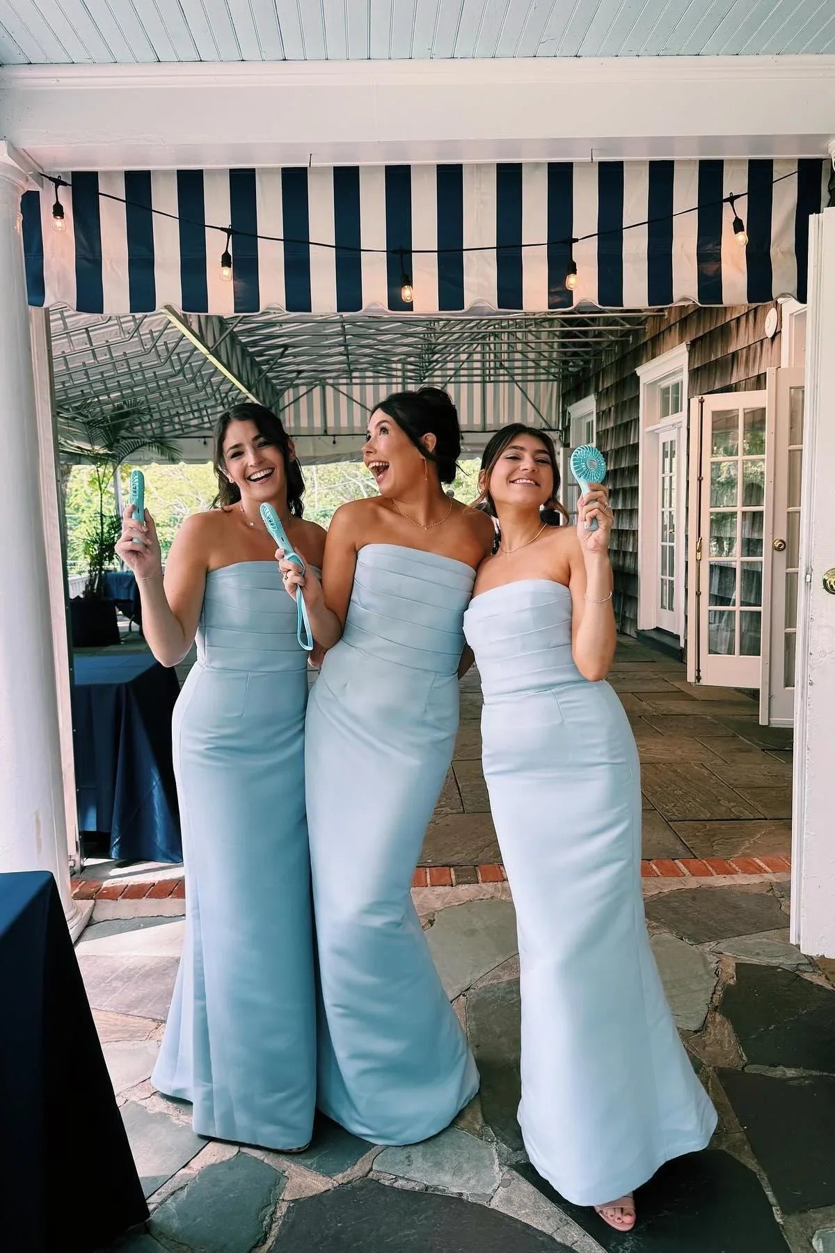 Strapless Satin Empire Bodycon Long Bridesmaid Dress