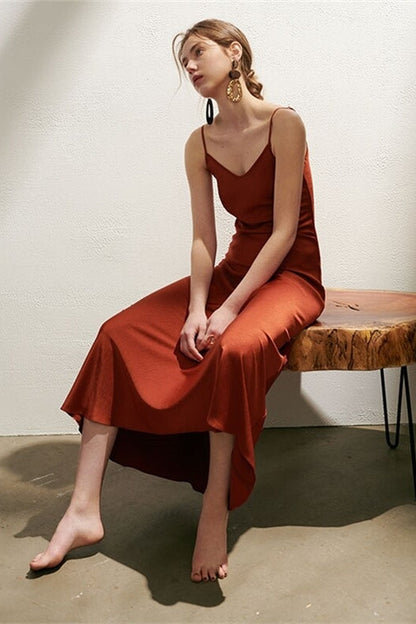 Straps Dark Green Tea Length Dress