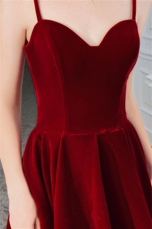 Sweetheart A-Line Empire Backless Velvet Party Prom Dress
