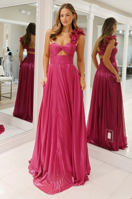 Sweetheart One Shoulder A-Line Empire Party Prom Dress