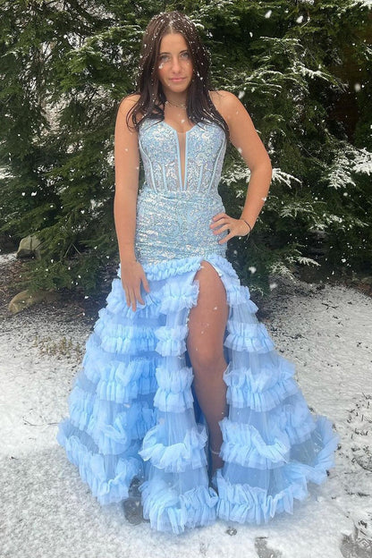 Sweetheart Sleeveless Two Tone Formal Prom Dress