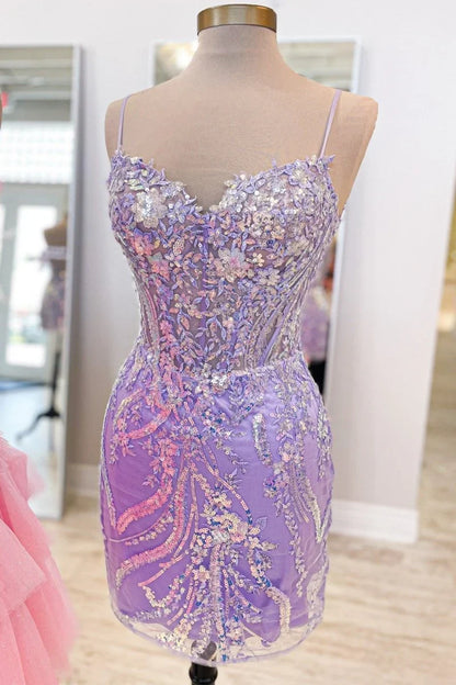 Sweetheart Spaghetti Straps Bodycon Homecoming Dress