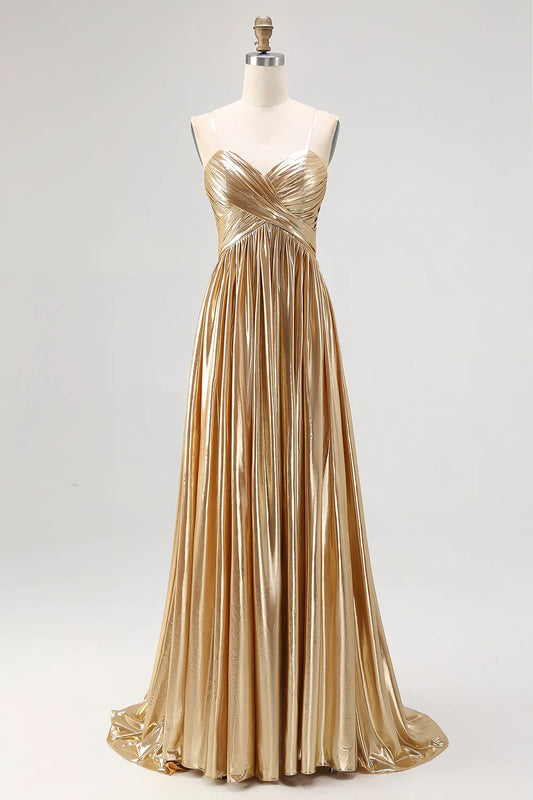 Sweetheart Strapless A-Line Empire Pleated Party Prom Dress