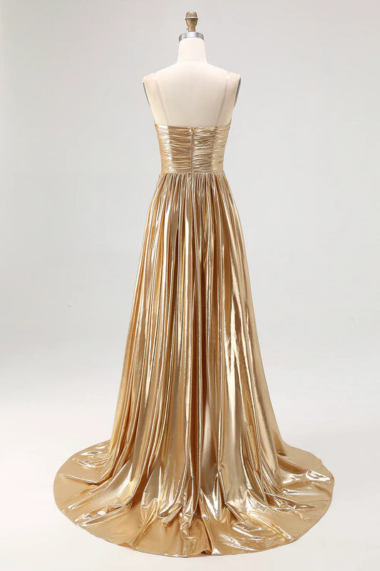Sweetheart Strapless A-Line Empire Pleated Party Prom Dress