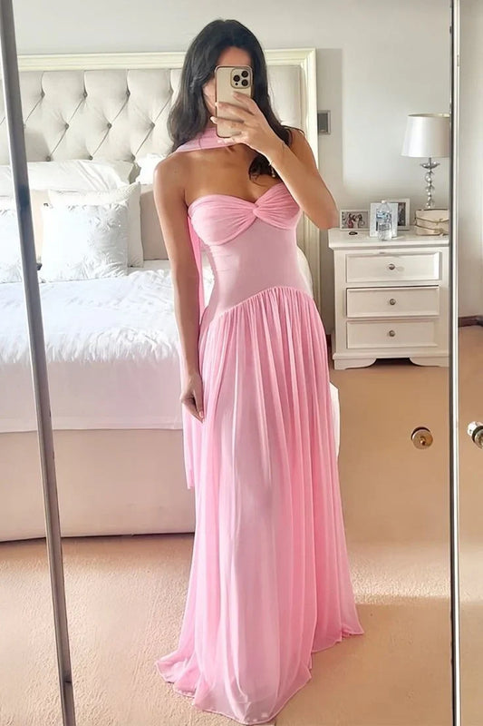 Sweetheart Strapless Empire A-Line Chiffon Party Prom Dress