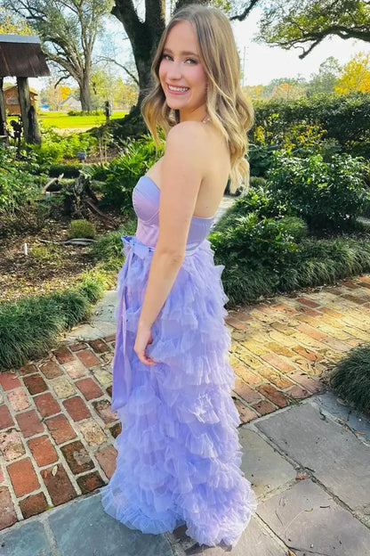 Sweetheart Strapless Empire Two Tone Lilac Party Prom Dress