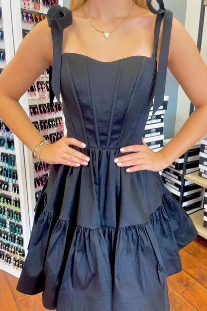 Sweetheart Straps A-Line Satin Empire Cute Homecoming Dress