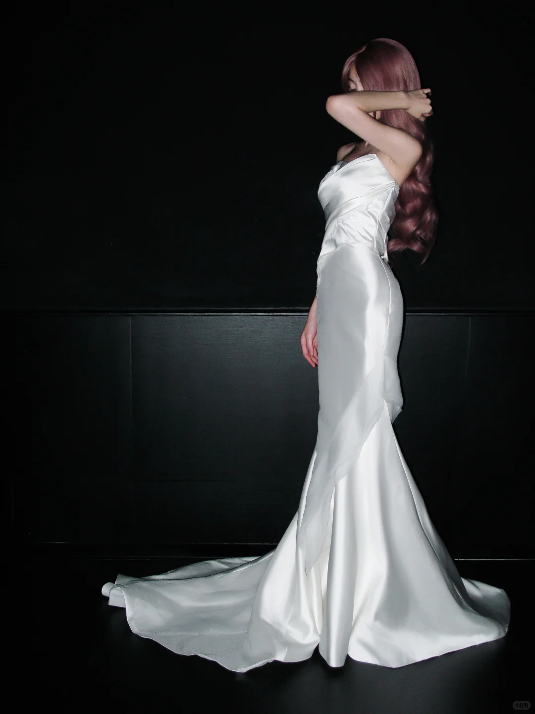 Elegant Mermaid Sweetheart Neck White Lace Satin Long Prom Dress Wedding Dress SH4967