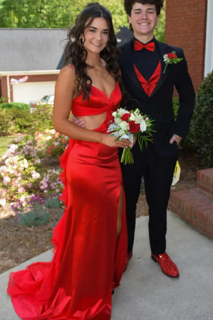 V-Neck Sleeveless Illusion Empire Lace Up Party Prom Dress