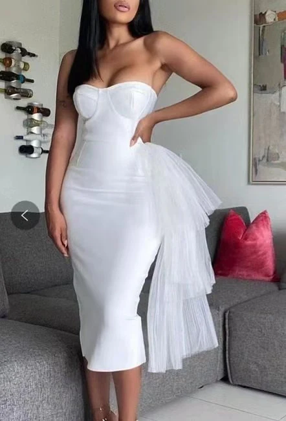 Sexy Sheath Strapless Evening Dress Elegant Homecoming Dress SH585