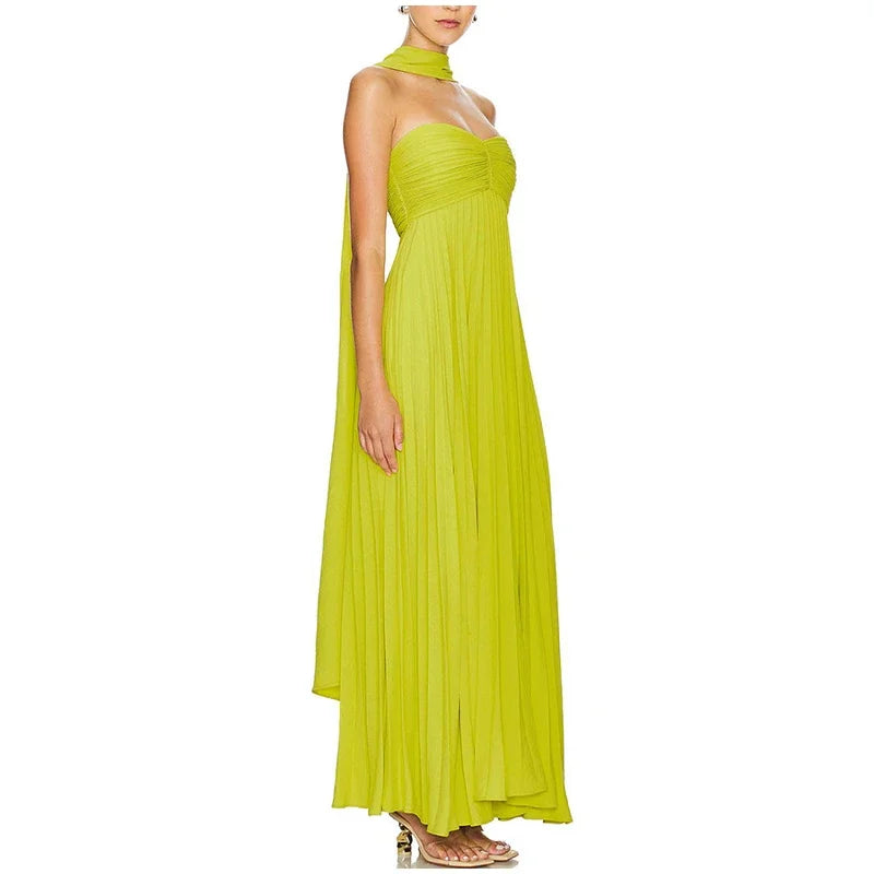 Classy A line Sweetheart Chiffon Long Prom Dresses Formal Summer Wedding Guest Dresses Wedding Guest Outfit W0252