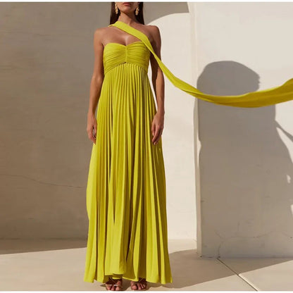 Classy A line Sweetheart Chiffon Long Prom Dresses Formal Summer Wedding Guest Dresses Wedding Guest Outfit W0252