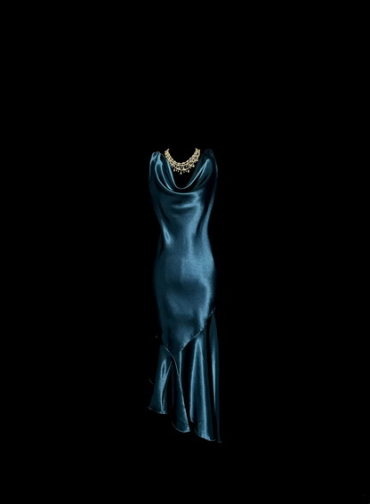Vintage Mermaid Teal Blue Mother Of Bride Dress Satin Party Gown Knee Length For Summer Women Wedding W833