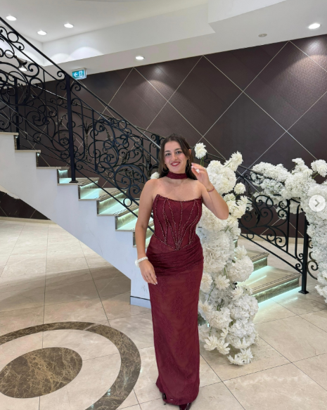 Vintage Burgundy Strapless Lace Beaded Long Wedding Guest Dress Formal Evening Dress Party Gown D1972