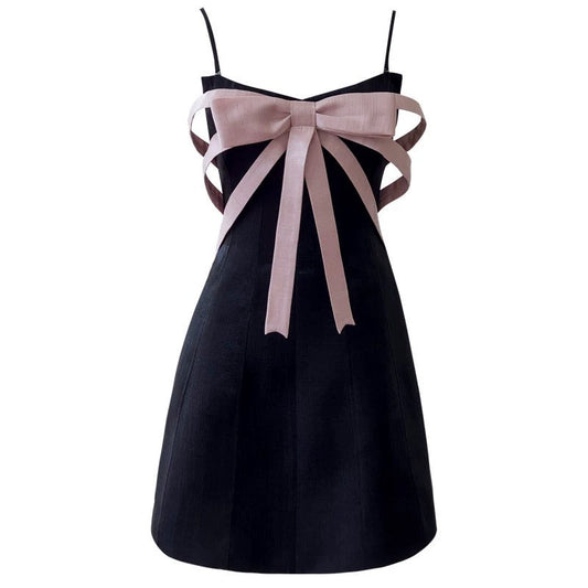 Trendy A line Spaghetti Straps Little Black Dress Formal Short 8th Grade Homecoming Dress Summer Middle School Hoco Dresses Cocktail Dress Birthday Outfits W955