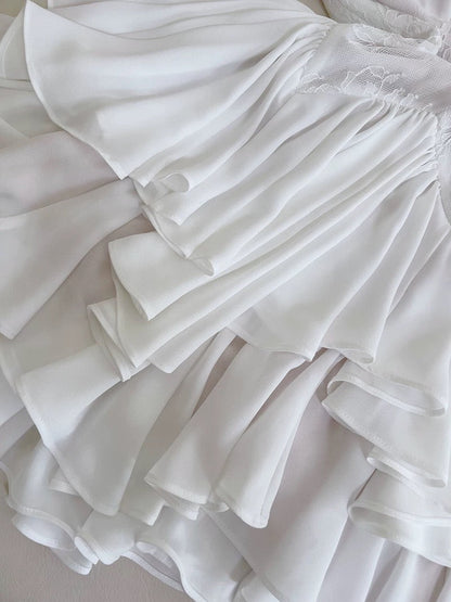 Trendy A line Spaghetti Straps White Lace Short 8th Grade Homecoming Dress Summer Middle School Hoco Dresses Cocktail Dress Birthday Outfits W965