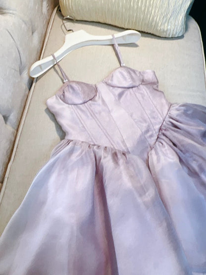 Trendy Ball Gown Spaghetti Straps Pink Tulle Short 8th Grade Homecoming Dress Summer Middle School Hoco Dresses Cocktail Dress Birthday Outfits W967
