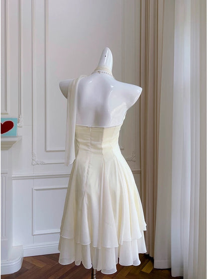 Pretty A line Halter Chiffon Short 8th Grade Homecoming Dress Summer Middle School Hoco Dresses Cocktail Dress Birthday Outfits W991