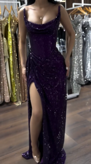Classy Mermaid Strapless Black Girls Sequin Grape Sequin Long Prom Dresses Party Dress Birthday Outfits Graduation Dresses W992