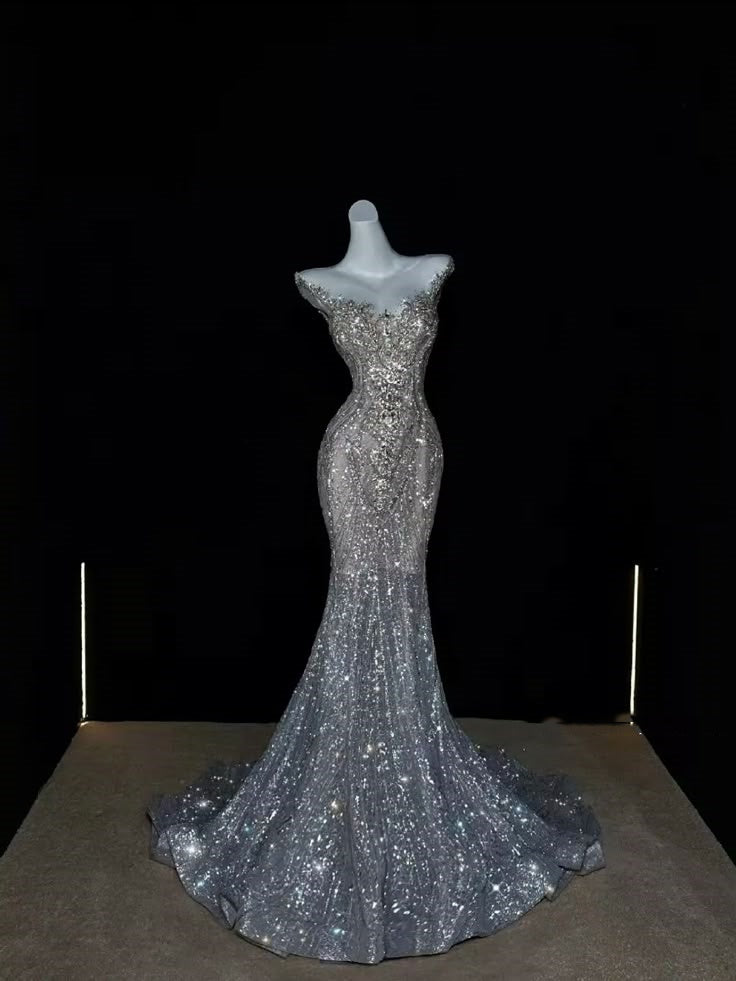 Sparkly Wedding Dress Mermaid Scoop Sequin Long Silver Corset Back Wedding Dresses Brides Dress Bridal Gowns WD053
