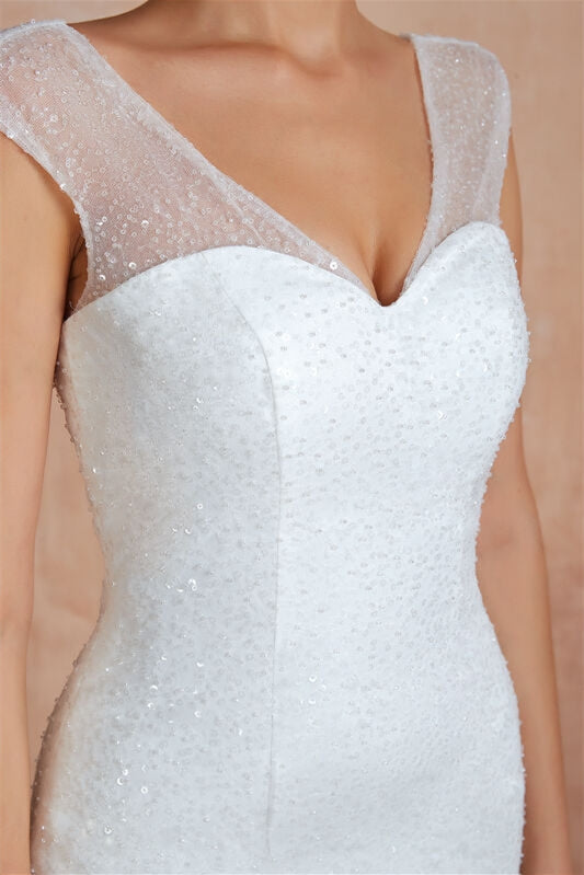 Gorgeous Mermaid White Long Wedding Dress