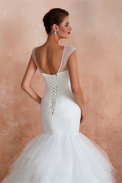 Gorgeous Mermaid White Long Wedding Dress