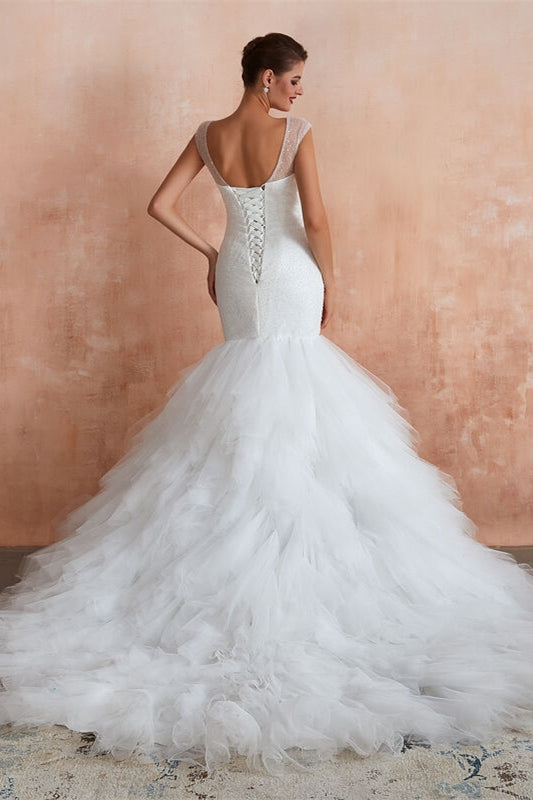Gorgeous Mermaid White Long Wedding Dress