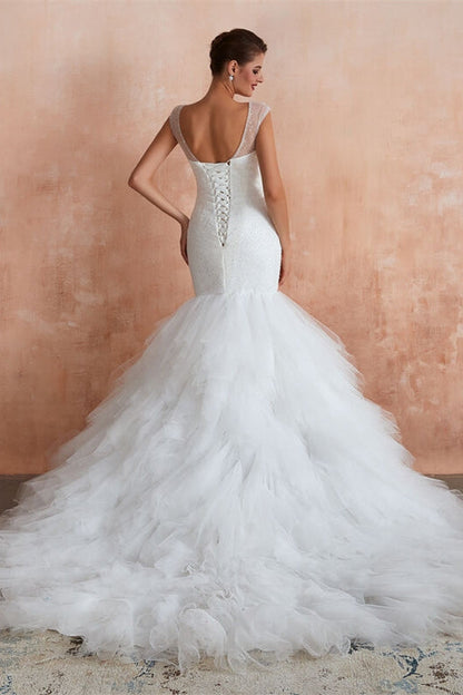 Gorgeous Mermaid White Long Wedding Dress