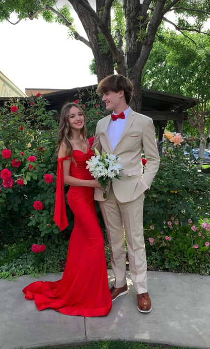Red Evening Dress Long Mermaid Prom Dress  SH766