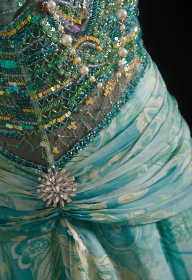 Classy Mint Green Chiffon Print Floral Beaded Mermaid Long Party Dress Formal Birthday Evening Gown D2010
