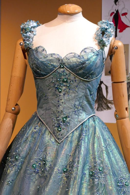 Shiny Blue Sweetheart Neck Satin Tulle Beaded Ball Gown Princess Quinceanera Dress D1254