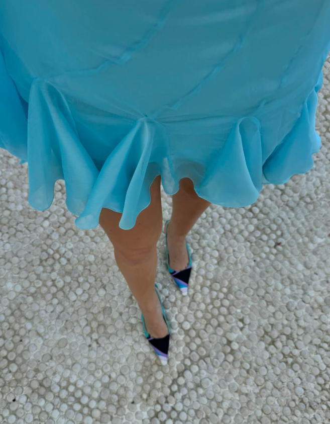 Flowy Blue A Line Halter Chiffon Mini Homecoming Dress SH3282