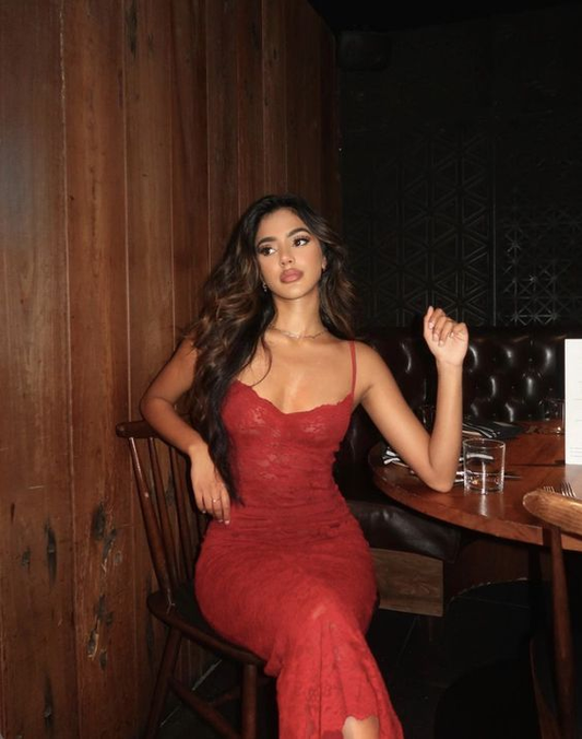 Red Fashion Prom Dress Lace Evening Gown SH1248