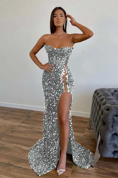 Amazing Dark Green Sleeveless Mermaid Prom Dress Sequins